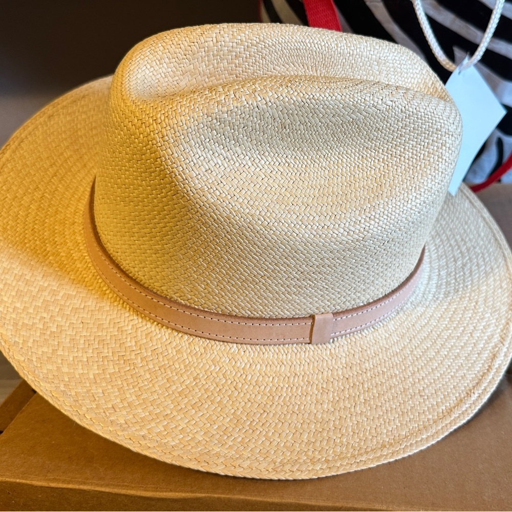 NEW!! Women’s Panama hat with homemade hat band. Size medium